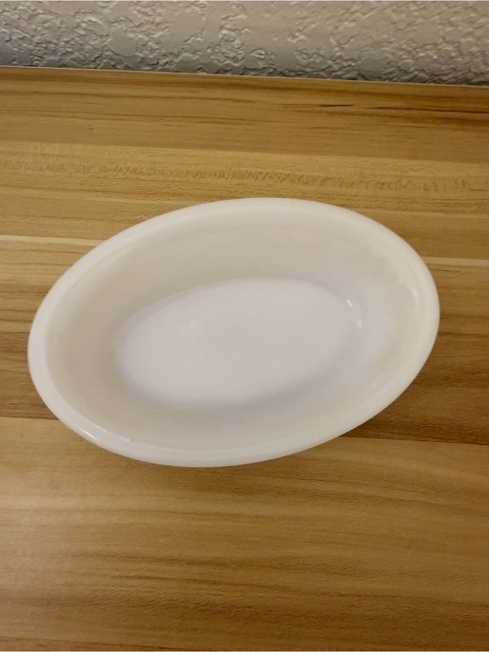 Vintage Glasbake Milk Glass White Oval Soap/Jewelry Dish Classic 475 EUC